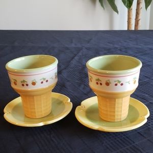 Pistoulet Cup and Plate.  Set of Two each.